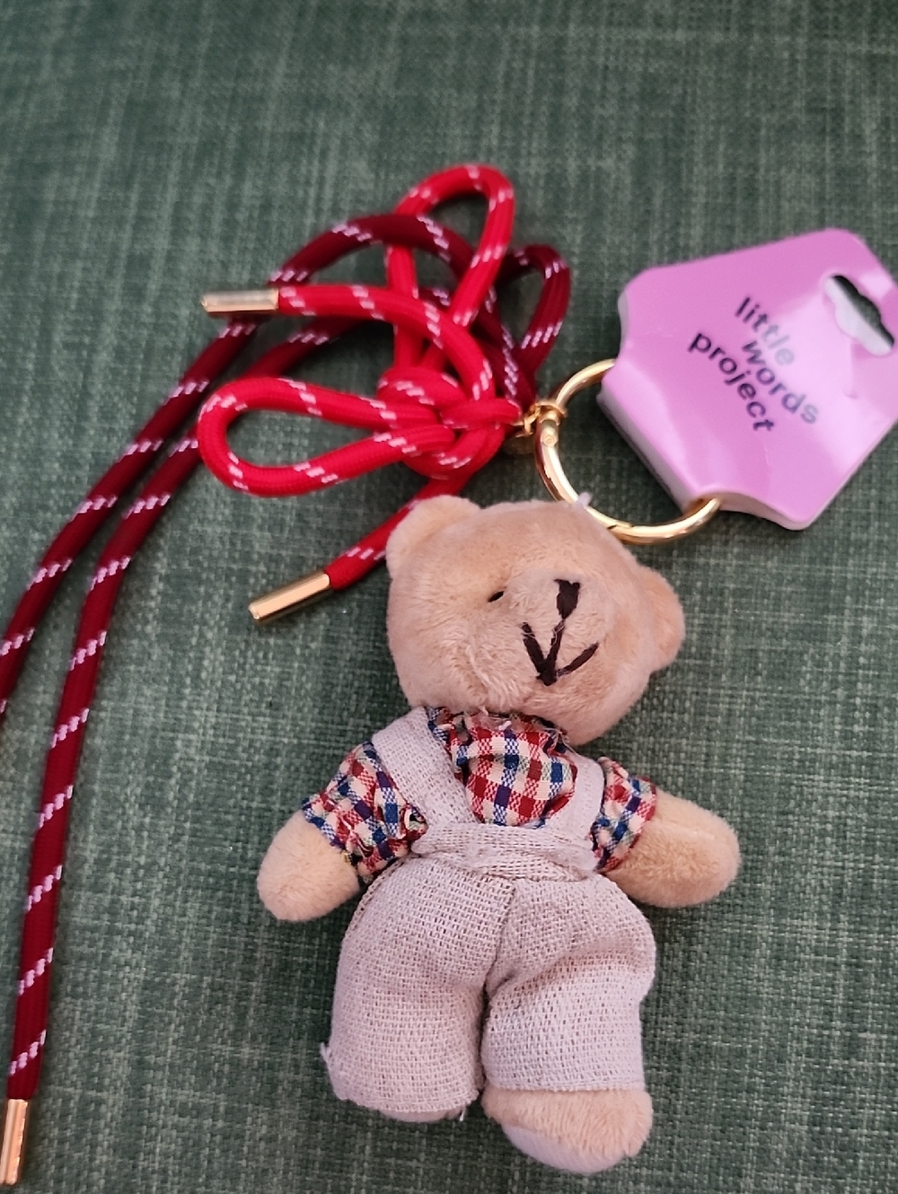 Little World Project Beige Teddy Bear Keychain